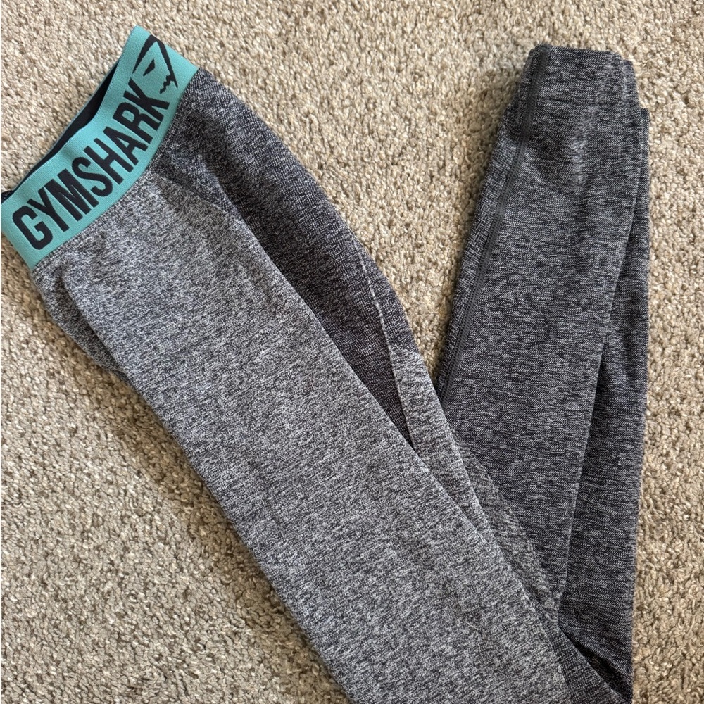 Gymshark Dry Moisture Wicking Women's Gray Teal Ankle Leggings Size S